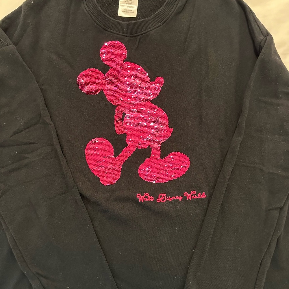 Walt Disney World Sweatshirt with reversible pink and silver sequins.